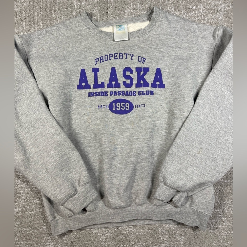 Vintage Property Of Alaska Inside Passage Club Crew Neck Sweatshirt Adult Large